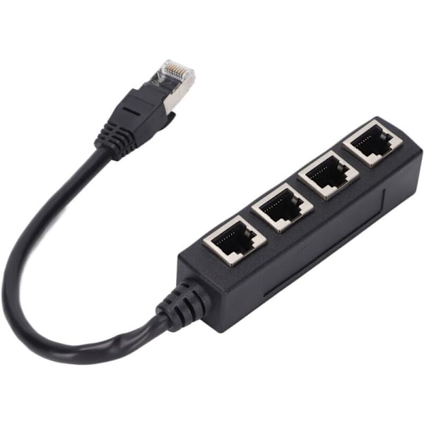 1 til 4 Port RJ45 Splitter Adapter Jevn Overføring Utmerket Tilkobling Nettverkskabel Adapter