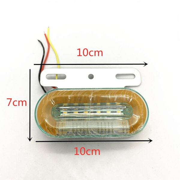 12LED Oval Lastbil Guideljus Tricolor Gatlampa 24v Sidoljus