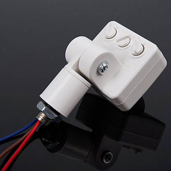 2x Automatisk PIR 85-265V Säkerhets-Infraröd Rörelsesensor Detektor Väggmonterad LED Utomhus Vit
