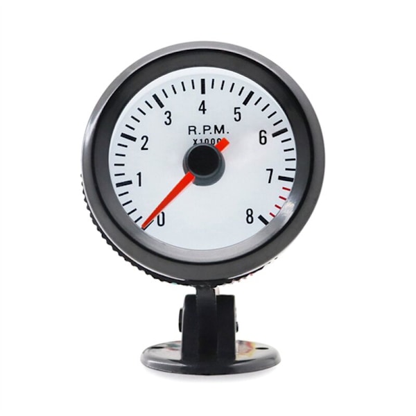 2 Tums 52mm Svart Rund Blå Ljus Varvräknare Mätare för Bil 0-8000/Min för 1 Cylinder LED