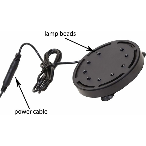 Akvarium Boblelampe med LED Luftpumpe for Skilpaddedekorasjon