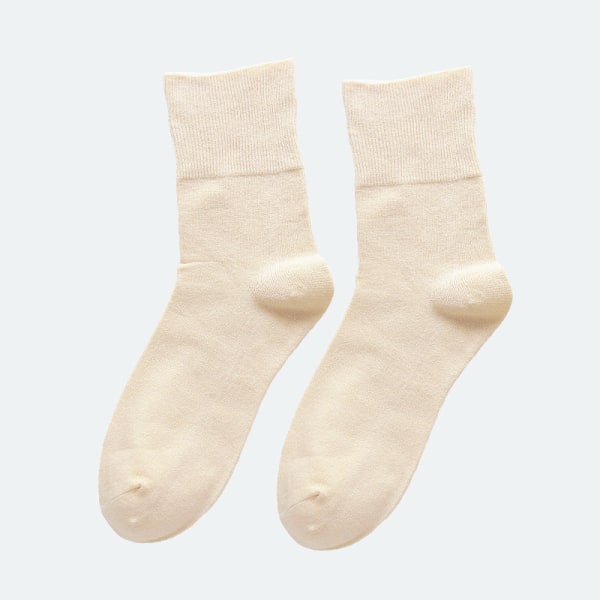 Bomullssokker til mødre, barselsokker, fengselsokker, middelaldrende og eldres løstsittende sokker (3 par)