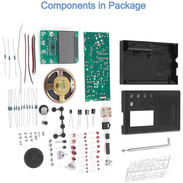 DIY Digitaalinen FM-radio Säädettävä FM-vastaanotin 87-108 MHz Ajastimella Lähetystoiminto Oppimiseen Juotos