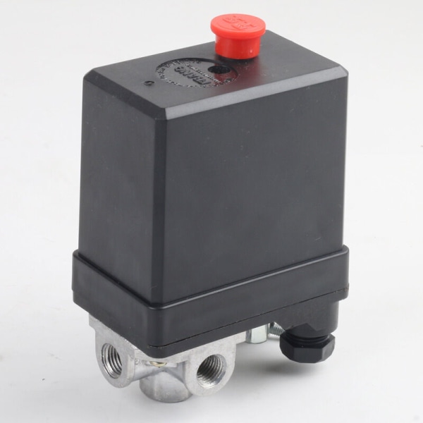 4-porters luftkompressor trykkbryter kontrollventil, 240V AC, 20A, 175 PSI, 12 bar.