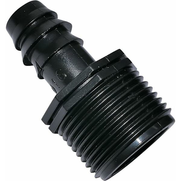 Sarja 10 piikkimäistä urosadapteria/liitintä Ø16mmx3/4'' tippaletkulle ulkokierteellä (Ø16mm putkelle) - liitin kastelu-/kastelujärjestelmään