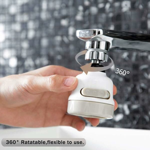 ABS 360° Kiertävä Suihkusuutin Hanalle, Roiskeenkestävä Suodatinsuutin, 3 Säätötilaa