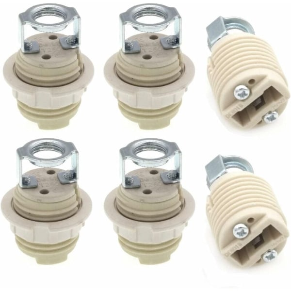 6-pakning G9-lampeholder med brakett, keramisk gjengestang G9 halogensokkel