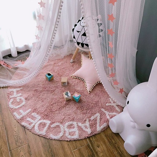 LaBlanc Myggenet, Seng Himme Myggenet Gardin til Baby Barn med Lysende Stjerner Seng Himme Net, Prinsesse Sengtelt Dekoration - Pink