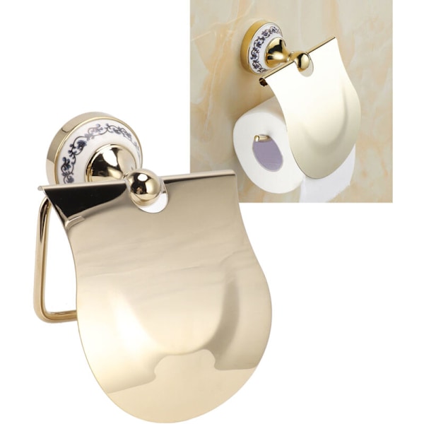 Vintage Guld Toiletpapirholder Tynd Rustfrit Stål Badeværelse Køkken Papirholder