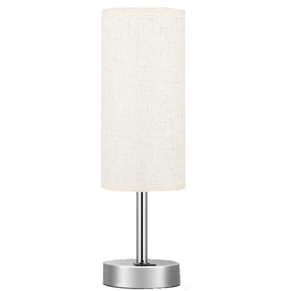 Nattbordlampe med berøringskontroll, skrivebordslampe med USB-C og USB-A ladeport, USB-lampe, lampeskjerm, studielampe, EU-plugg