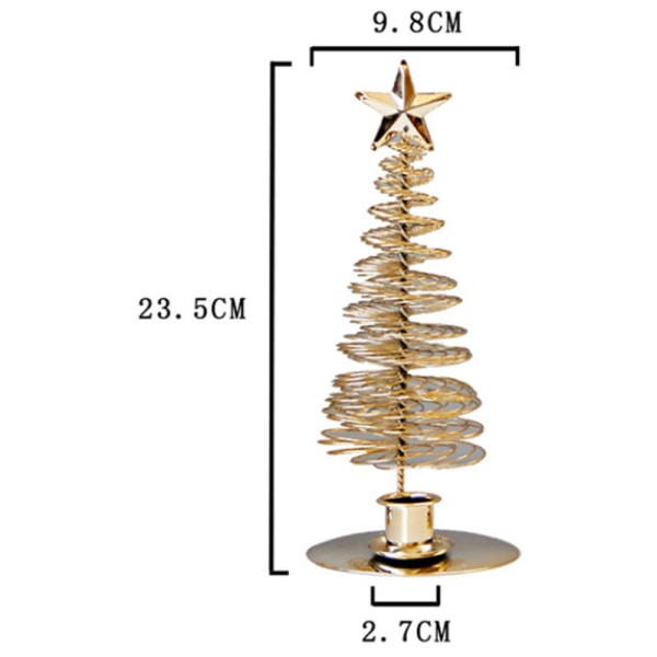 3 st/set Heminredning Ljusstake Dekoration Metall Tall Julgran Ljusstake
