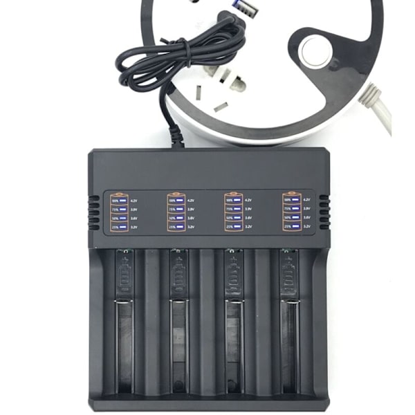 4-fack Smart 18650 Laddare Litiumbatteri Laddare Universell USB Batteriladdare Smart Laddare för Uppladdningsbart Batteri