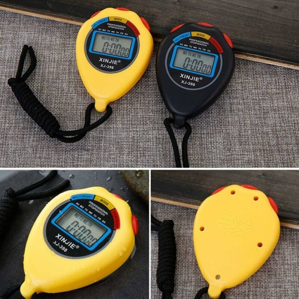 Kronografi LCD-näytöllä ja sekuntikellolla, musta