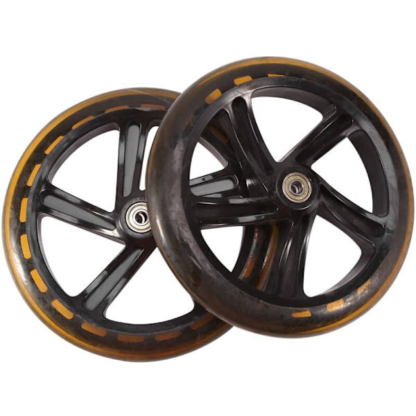 2 kappaletta skootterin pyörää 200 mm PU-materiaalia pyörän paksuus 30 mm ABEC-7 laakeri skootterin lisävarusteet, läpinäkyvä musta