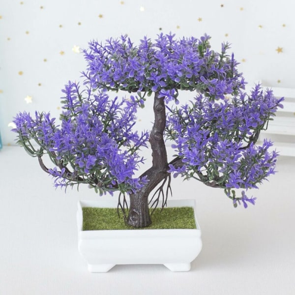 Kunstig Bonsai Tre Potte Falsk Plante Potte Blomster Falsk Bonsai for Hjem Soverom Bord Hotell Hage Dekor A