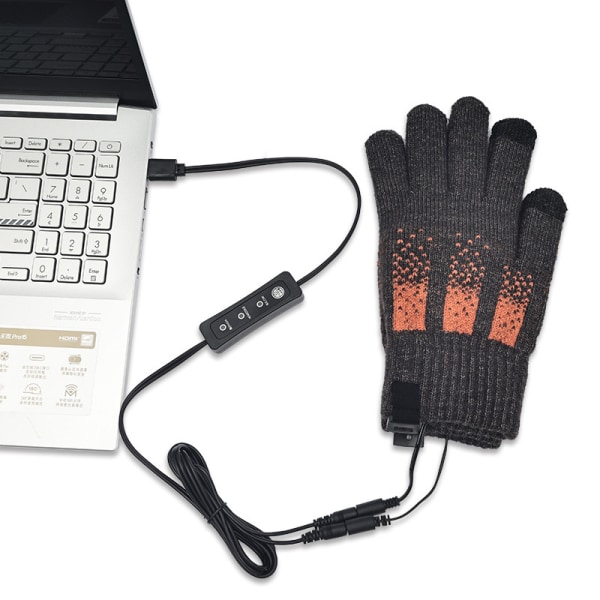 98°F-104°F-113°F USB uppvärmda handskar för män kvinnor, tunna stickade pekskärm varma handskar, uppvärmda hand elektriska uppvärmda handskar för vinterarbete Arthritis