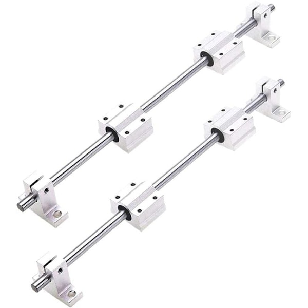 x 500 mm lineaarinen akseli Ø 8 mm Vaakasuora lineaarinen ohjain kuulalaakeri + 4 x SK8-tukia + 4 x SCS8UU-laakerikoteloa