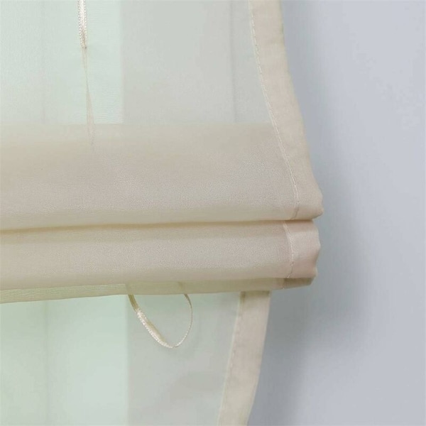 Romersk rullegardin Loop gardiner Køkken romerske rullegardiner Gennemsigtig rullegardin Loop gardiner Moderne Voile Sand LxH 80x155cm 1 stk