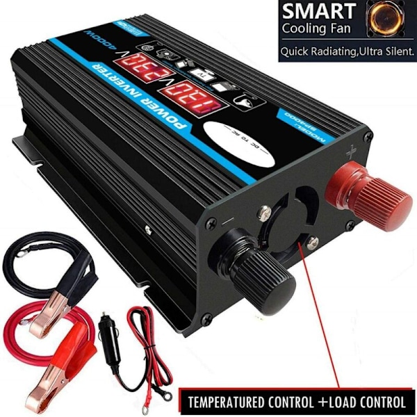 4000W Inverter 12V till 220V/110V LED Bilström Inverter Konverter Laddare Adapter Dubbla USB Spänningstransformator Modifierad Sinusvåg 12V-220V