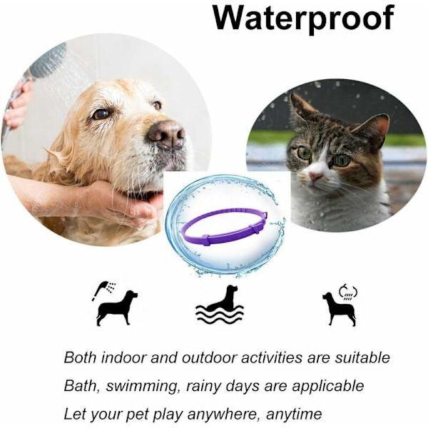 ALQFFHL Beroligende Halsbånd til Hunde og Katte, Justerbar Størrelse Anti-Angst Halsbånd, Langvarig og Naturlig Beroligende Effekt, Angstlindring til Kat og Hund