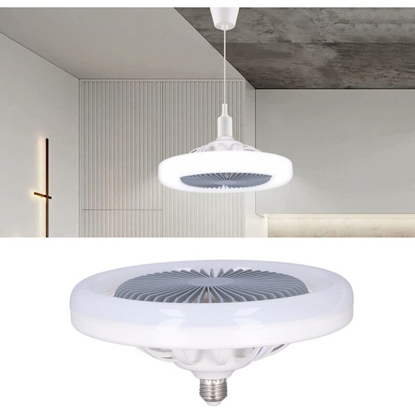 Takfläktlampa liten E27 30W tyst justerbar LED-fläktlampa för barnrum sovrum 85265V