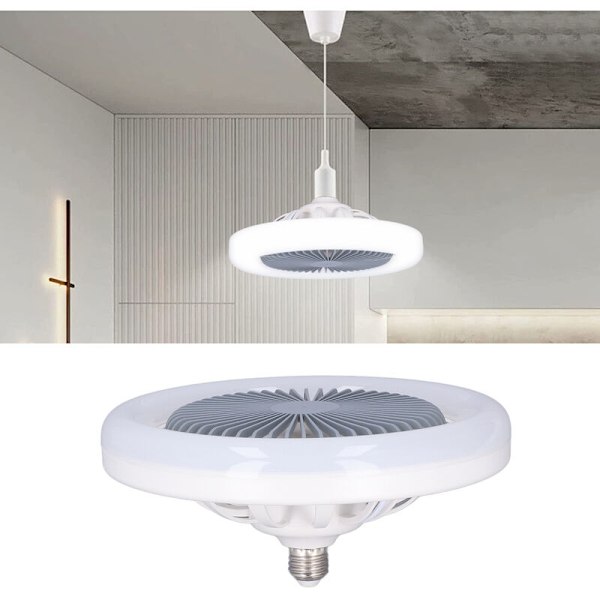 Takviftelampe liten E27 30W lydløs justerbar LED-viftelampe for barnerom soverom 85265V