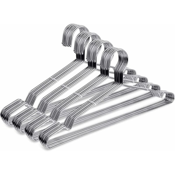 Metallgalgar i rostfritt stål, 40-pack, kraftiga galgar, ultratunna, platsbesparande, 16,5 tum