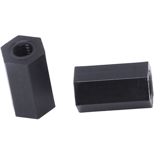 M3x10mm Nylon Hexagonal Afstandsstykke Sort Gevind 100stk