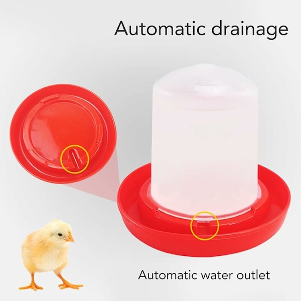 Fjørfeforer, 9,2x10,2 cm Kyllingforer og 8,7x10,2 cm Drikkeapparatsett med roterende ermedesign Automatisk fôring og vanning Fjørfeforer og vanningsapparat