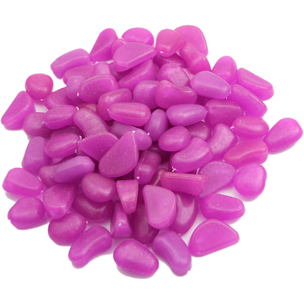 100 stk. Lilla fluorescerende småsten til fiskebeholder og have 1,72,4 cm (lilla)