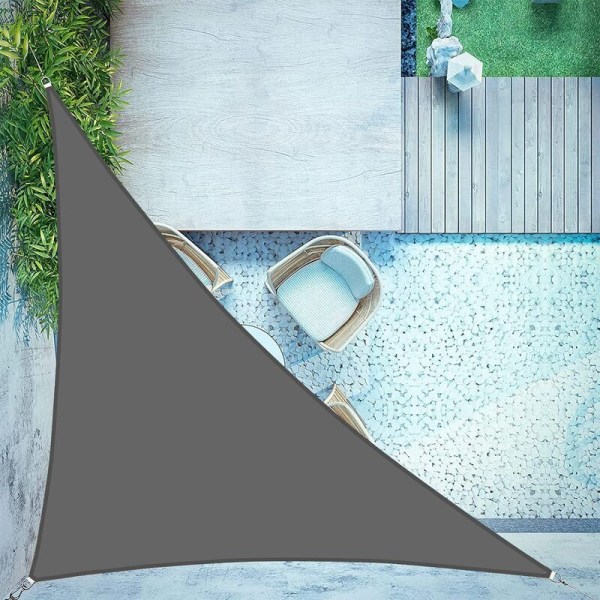 Triangular Shade Sail 3x3x4.3m Shade Cloth Waterproof Awning PES, 95% UV Protection for Garden, Outdoor Terrace, Anthracite