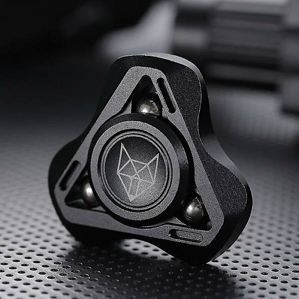 Fox Fidget Spinner EDC Metallisk Stressavlastare Leksaker Triangulär Aluminiumlegering Handspinner Lindra Ångest Dekompression Leksaker Svart