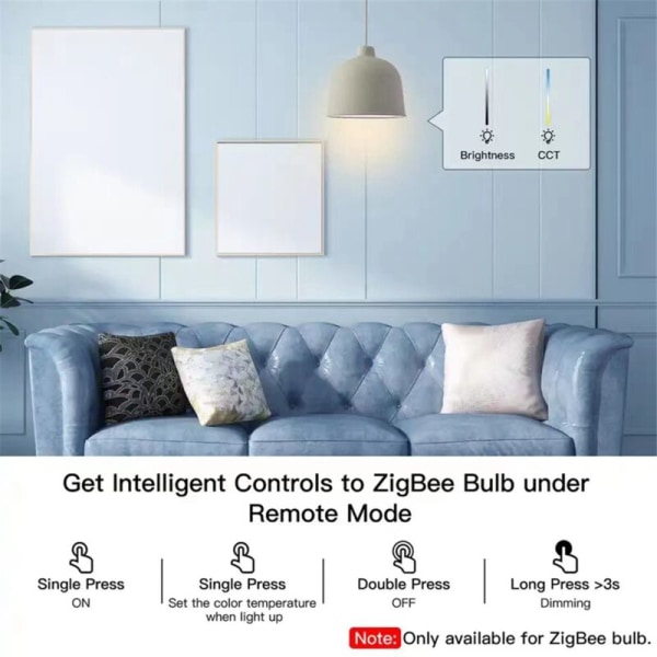 Tuya ZigBee-enheter Knapp Scene Switch Smart Linkage Smart Switch Batteridrevet Automatisering Fungerer med Smart Life