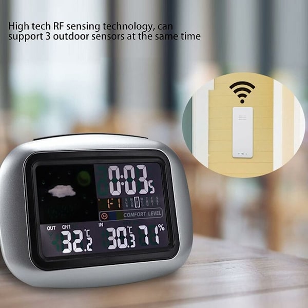 Vejrstation Termometer, Farvedisplay Vejr Hygrometer Termometer til Drivhus Kontor Hjem