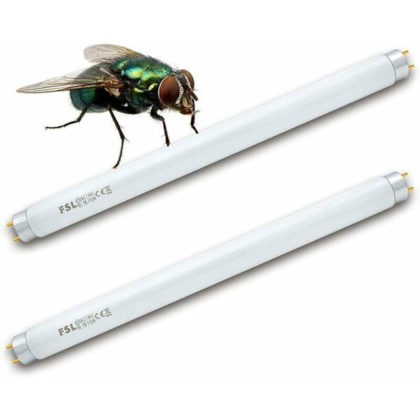 T8 F10W BL Erstatningslampe for Fluesnapperlampe, 34,5 cm UV-rør for 20W Myggdreper/Insektfanger (2 stk)