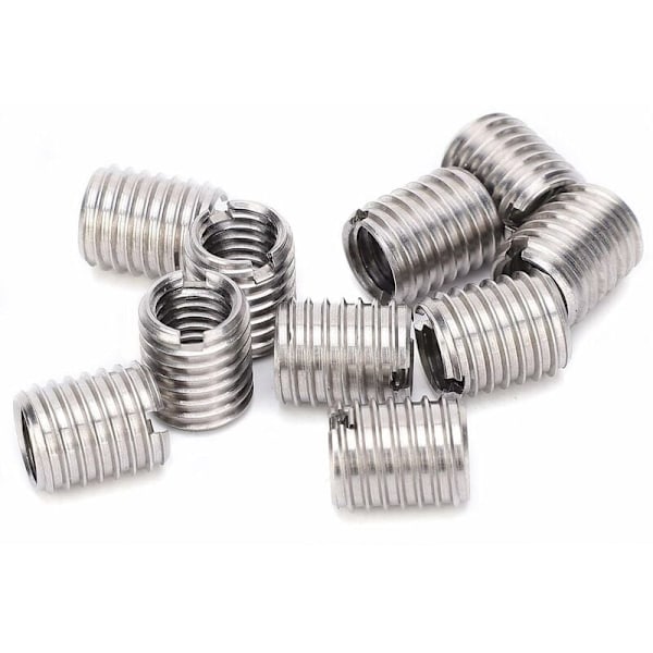 10 kpl sisäpuolinen mutteri, naaraspäinen kierteinen sisäpuolinen mutteri M8 1,25 uros M10 1,5 pitkä 12 mm pohjareikä 9,0 mm ruostumaton teräs asennusmutteri korjaus kierteinen holkkihylsy S