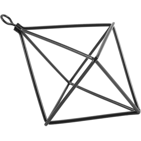 Fristående hängande planter Geometrisk gunga Smidesjärn Tillandsia Luftväxter Triangulär hållare Svart metallstativ