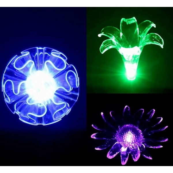 Udendørs Solcelle Blomsterlys, Sæt af 3 Solsikke Lilje Havedekorationer, Have Solcellelampe, Farveskiftende LED Havelys (IP65 Vandafvisende)
