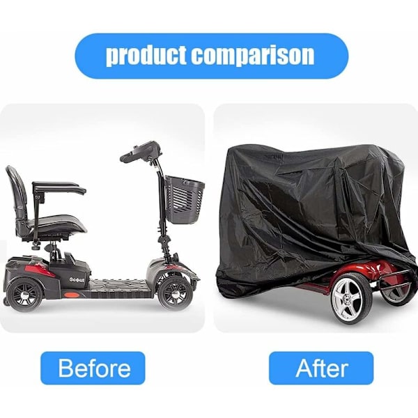 Mobility Scooter Dæksel, 210D Oxford stof Vandtæt Mobility Scooter Dæksel, Vandafvisende Scooter Dæksel Beskyttelse Mod Støv Snavs Sne Solskin Regn (19