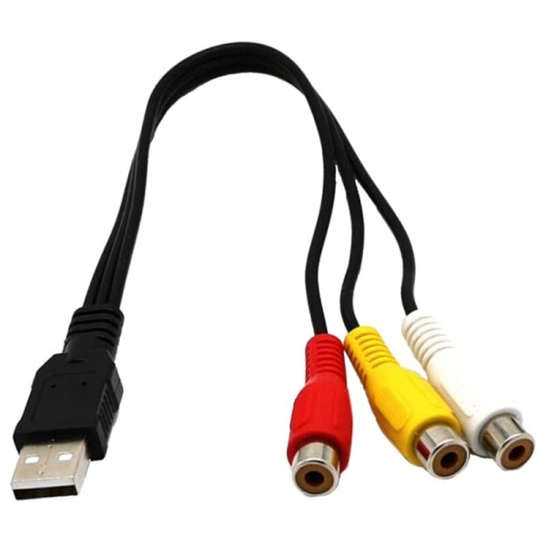 USB till 3RCA-kabel USB till 3 RCA Rgb Video AV Komposit Adapter Konverter Kabel Sladd Anslutningsledning Lämplig för TV PC DVR