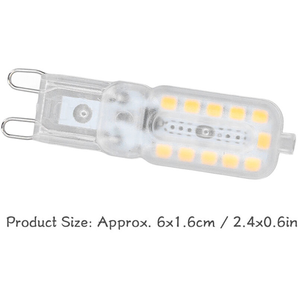 Rubberskin G9 LED Dæmpbar Varmt Hvid G9 LED Pære 5W Halogen Lys G9 LED Lampe 360° Bred Stråle Vinkel 22 2835 SMD, 6stk