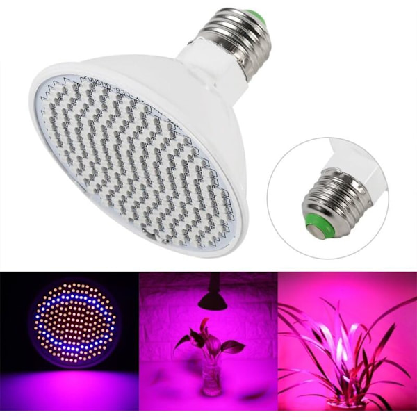 Växtlampa E27 24W 85V-265V 200LED för vattenbruk och hydroponik med 120 graders strålvinkel - RWGarden › Trädgård › Växthus & Plantutrustning