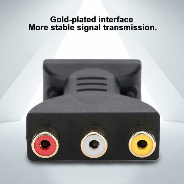 HDMI til AV-adapter - 1080P HDMI til RGB lyd-video-synkroniseringsadapter til RCA-komponentkonverter