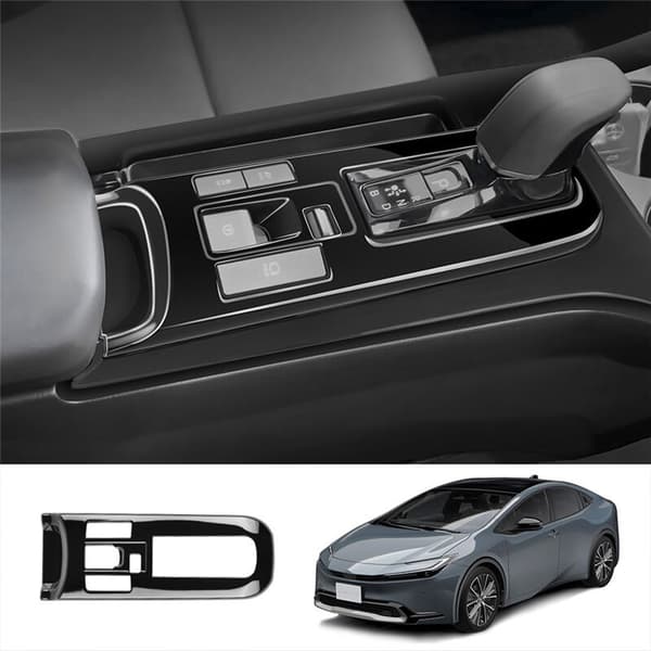 Bil Blank Sort Central Control Gear Shift Panel Dekal Interiør Modifikation til Prius 60 Serie 2022-2023