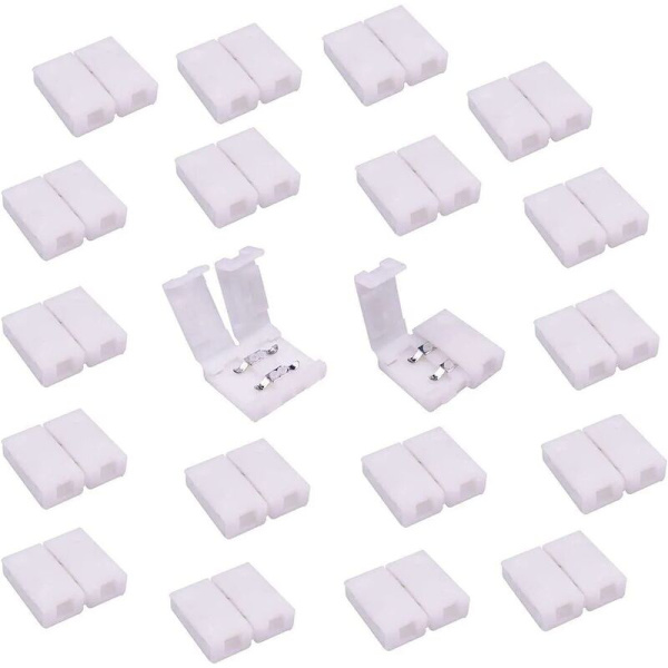 LED-remsanslutning 2-stifts LED-remsanslutning för SMD 5050 5630 enfärgad LED-remsa Vattentät och icke-vattentät 10 mm bred, fri lödning