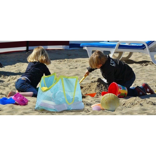Mesh strandtasker Ekstra store strandtasker og muleposer til opbevaring af strandlegetøj Børn Legetøjsmarked Dagligvarer Picnic muleposer