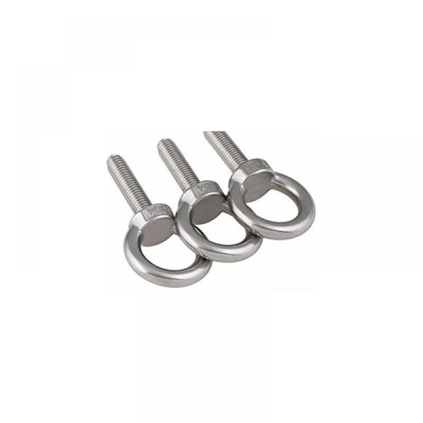 6 Stykker Tråd Lengde 30mm Nylon Låsemutter og Låseskiver, 304 Rustfritt Stål Ekstern Gjenget Bolter Marine Øyebolter M8