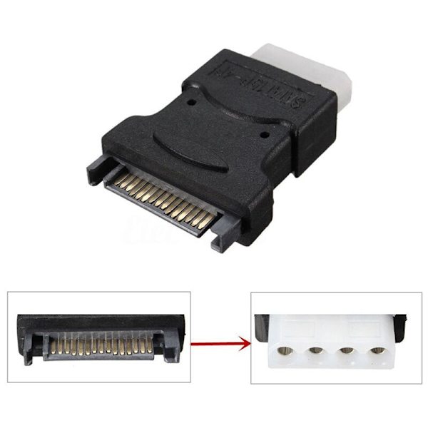 4-pin Molex PC IDE til 15-pin SATA hann-strømadapter konverterkontakt adapterkabel