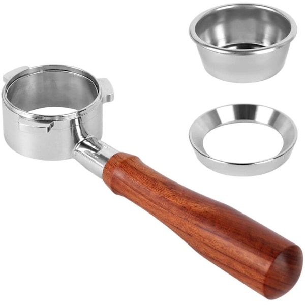 54mm Bottenlös Portafilter för Baristamaskiner med Filterkorg och Dosering Ring