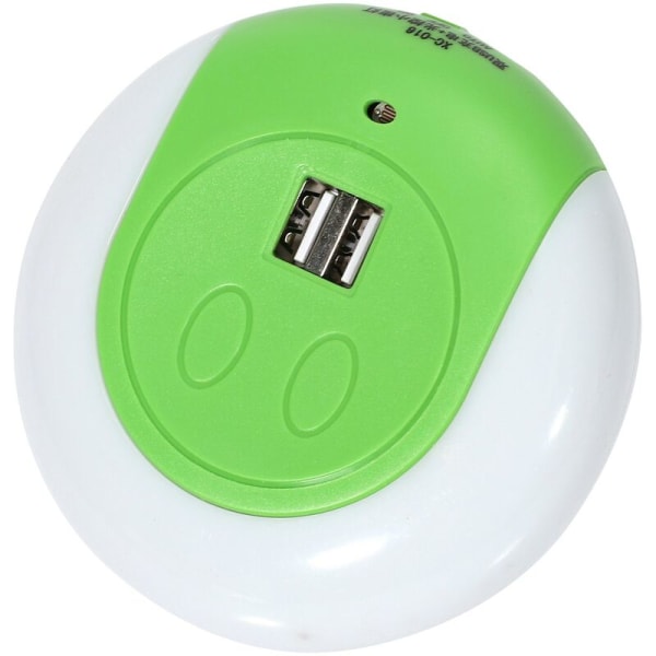 Nyhet LED nattlys med 2 USB-porter Sensor stikkontakt Dekorativ lampe for soverom for nattbord Mobiltelefonlader Grønn